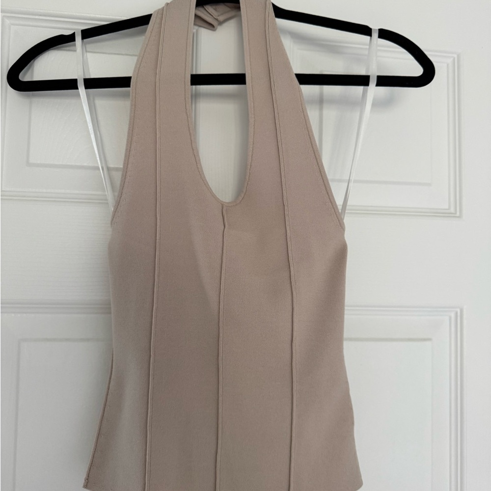 Beige Halter Top